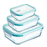 High quality Airtight Glass Meal Prep Containers Food Storage Container Set