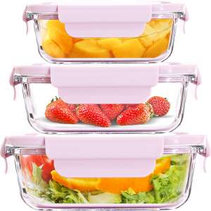 BPA Free Super Glass Food Storage Containers with Lids