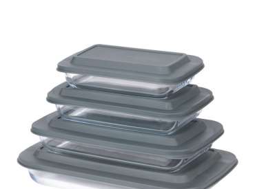 Rectangular Glass Bakeware Set with BPA Free Lids