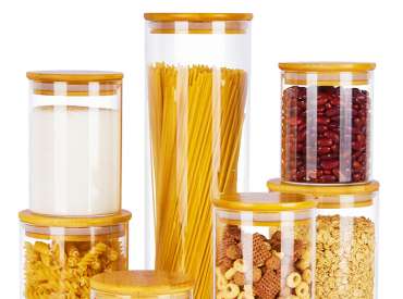 Vtopmart Glass Food Storage Jars, Food Containers with Airtight Bamboo Lid