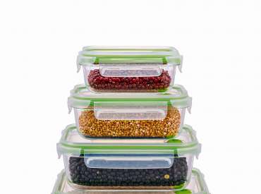 Rectangular Glass food storage container with vented lid