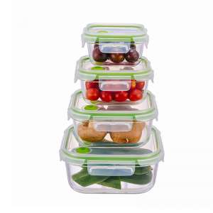 Square Glass food storage container with vented lid