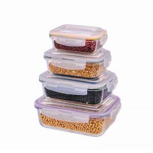 Glass Food Storage Containers With Lids Airtight Rectangular