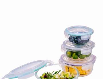 Glass Food Storage Containers With Lids Airtight Round