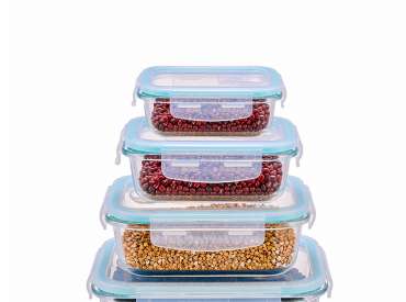 Airtight Glass containers with vented lid Rectangular