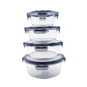 Glass Food Storage containers with Removable Ears Round