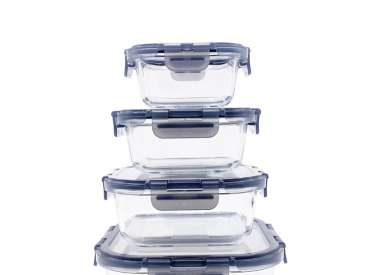 Glass Food Storage containers with Removable Ears Square