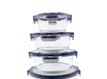 Glass Food Storage containers with Removable Ears Round