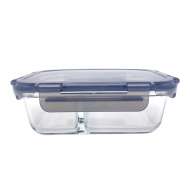 Lunch box 2 compartments glass divided food storage containers