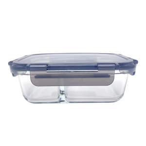 Lunch box 2 compartments glass divided food storage containers