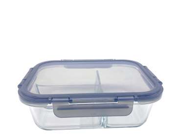 Airtight Glass Food Meal Prep Containers 3 Divided Lunch Box Glass Food Storage Container