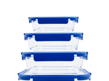 Glass Food Storage Container with Glass Lid Rectangular