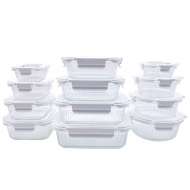 Consing New Design Ribbed Glass Food Container Glass Lunch Boxes with Tempered Glass Lids