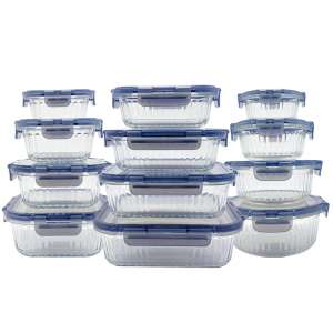 NEW Wave Design Glass Food Storage Containers with Removable Lids Meal Prep  Glass Container