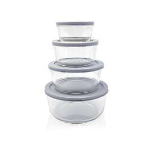 Round Glass Food Storage Containers with BPA-Free Lids - Oven, Microwave & Freezer Safe